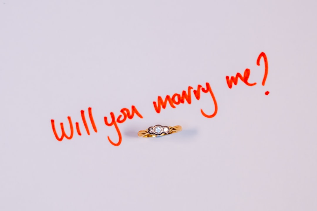 a ring with the words will you marry written on it