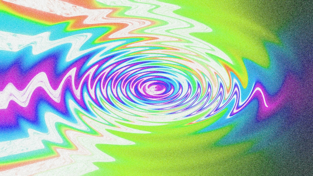 A colorful, psychedelic swirl of waves.